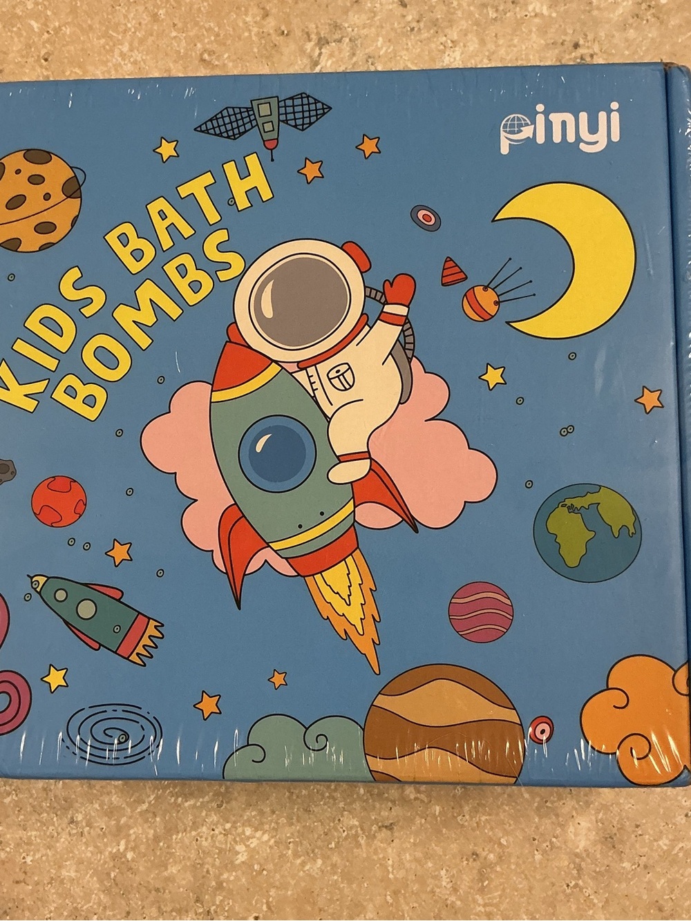 Pinyi 9 Pack Space Bath Bombs Surprise Toy Inside 100% Organic Ingredients